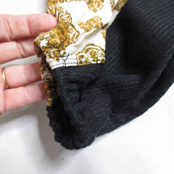 NWT FREE PEOPLE womens SHIRT boho BLACK blouse TOP ribbed CROPPED size M - Picture 12 of 16